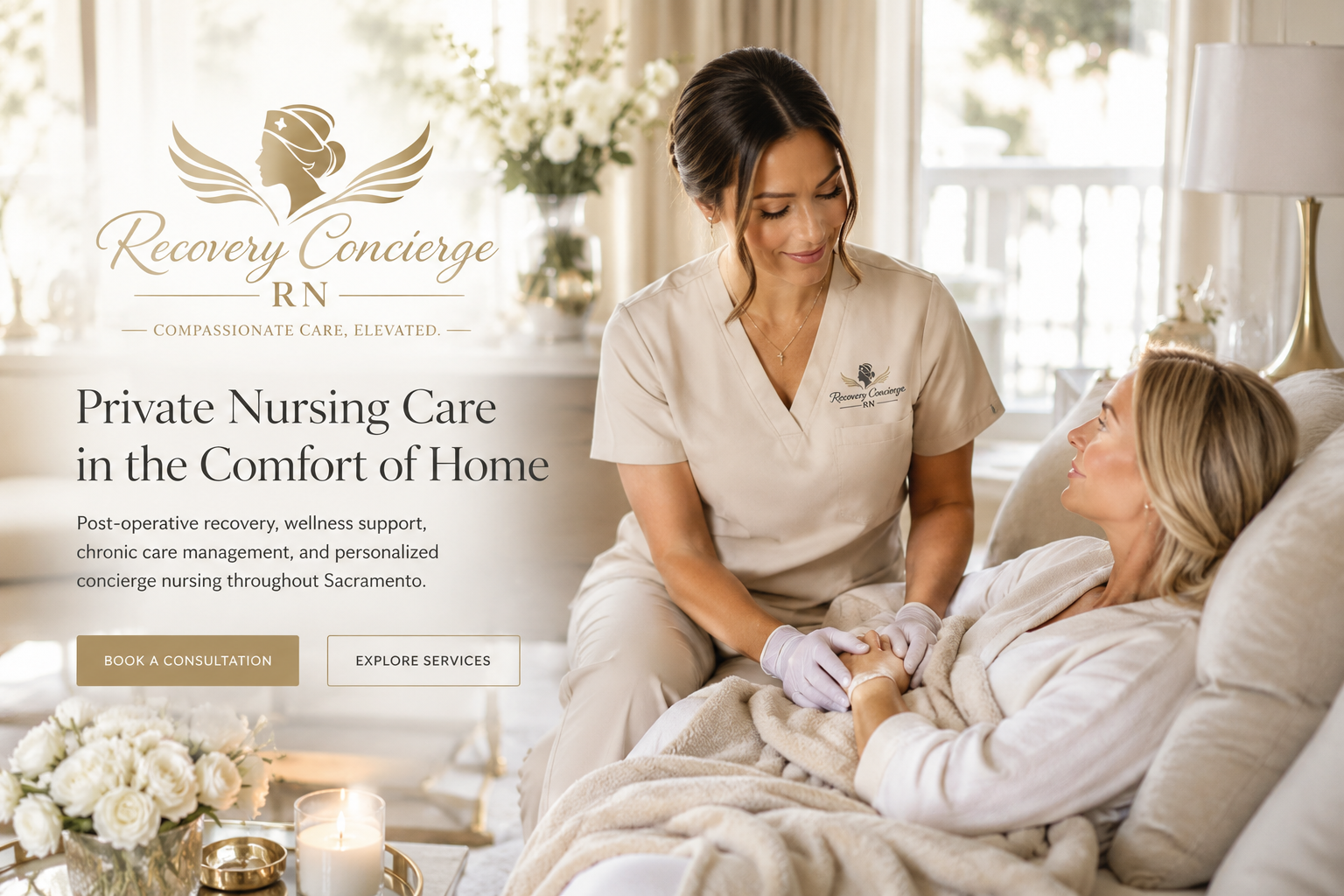 Concierge nurse providing compassionate private care at home